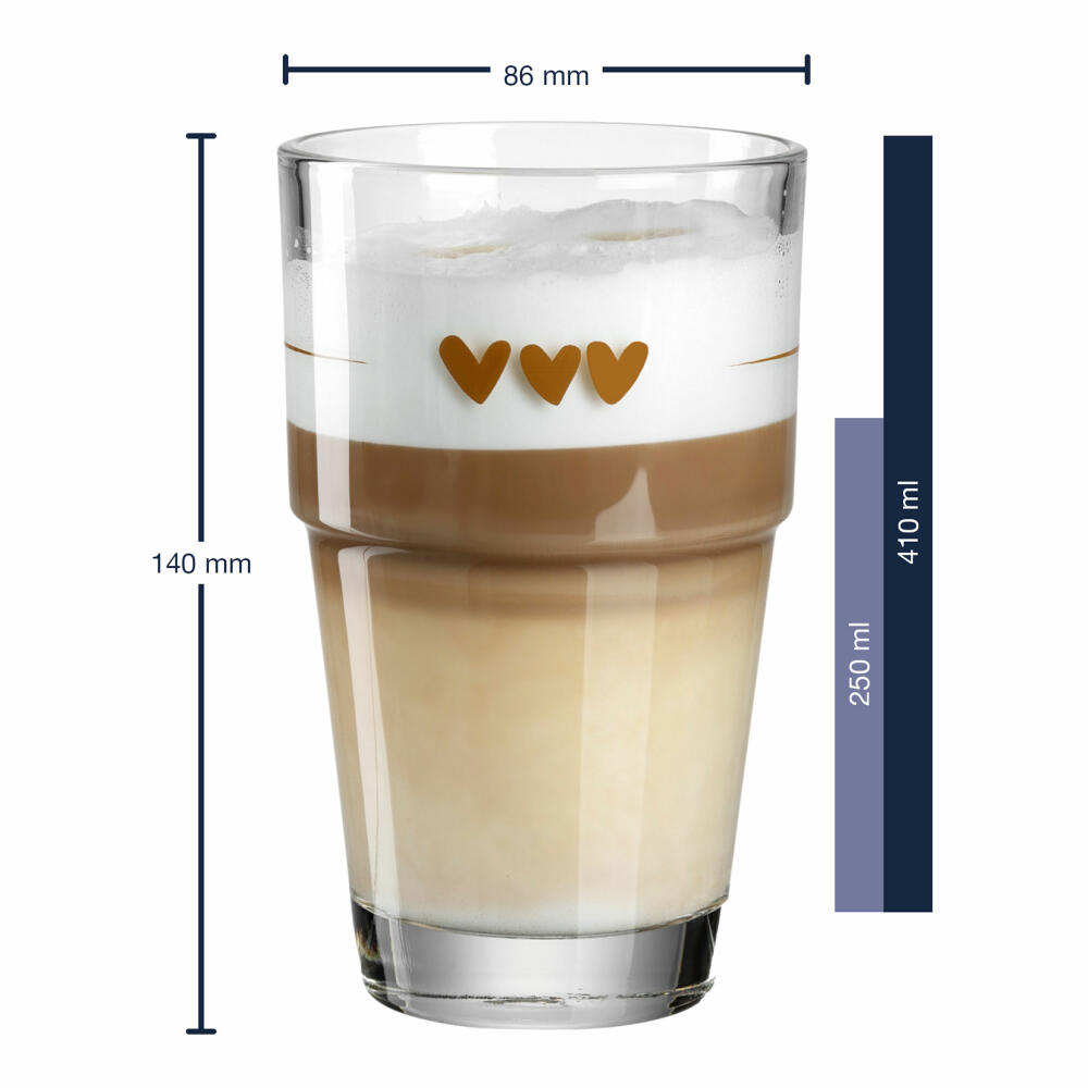 Leonardo Becher Solo 2er-Set Herzen, Kalk-Natron Glas, mehrfarbig, 410 ml, 043476