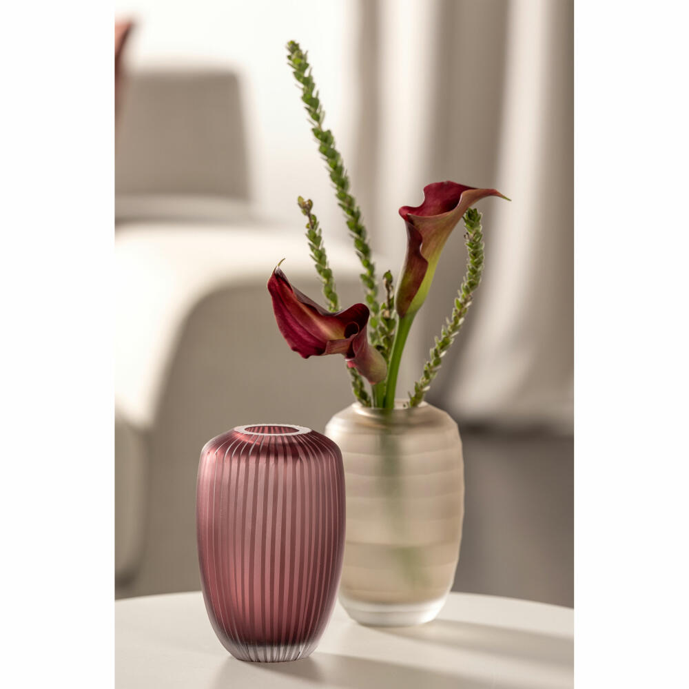Leonardo vase Bellagio, flower vase, decorative vase, glass, beige, 15.5 cm, 036447