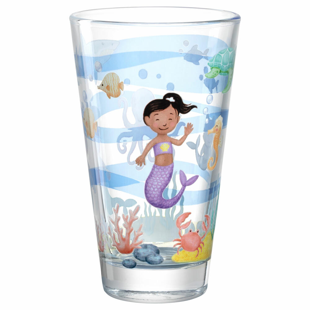 Leonardo Drinking Glass Bambini Avventura Sea, Drinking Cup, Soda-Lime Glass, Multi-Coloured, 300 ml, 044417