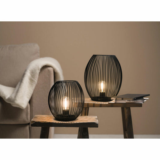 Leonardo Lantern with LED Casolare, Lamp, LED Lantern, Metal, Black, 18 cm, 041679