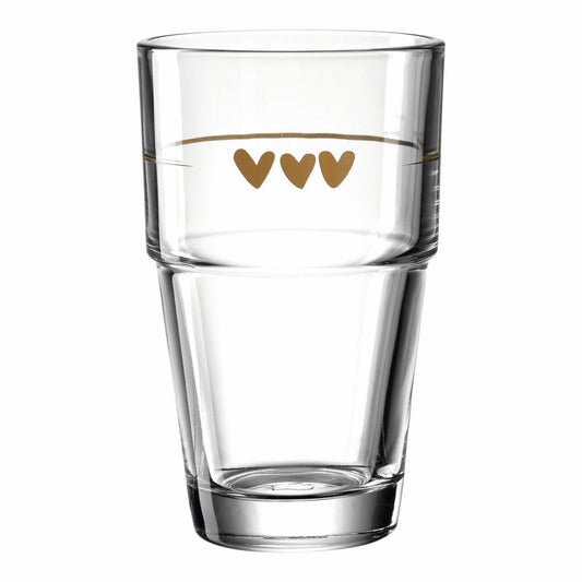 Leonardo Becher Solo Herzen, Kaffeebecher, Glas, Kalk-Natron Glas, mehrfarbig, 410 ml, 043467