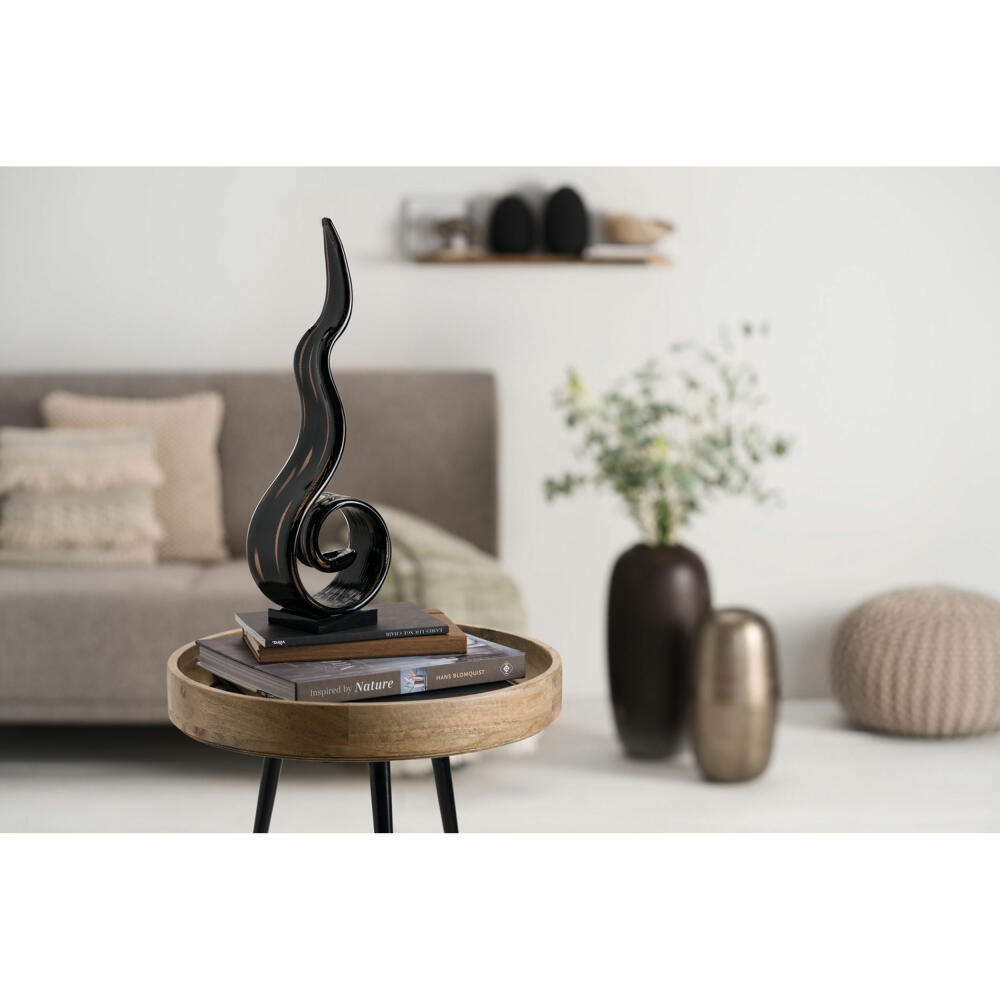 Leonardo Object Casolare, decorative object, decorative figure, sculpture, soda-lime glass, black, 40 cm, 041672