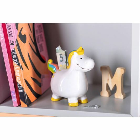 Leonardo money box Bambini Unicorn, piggy bank, money box, ceramic, multicolored, 14 cm, 039195