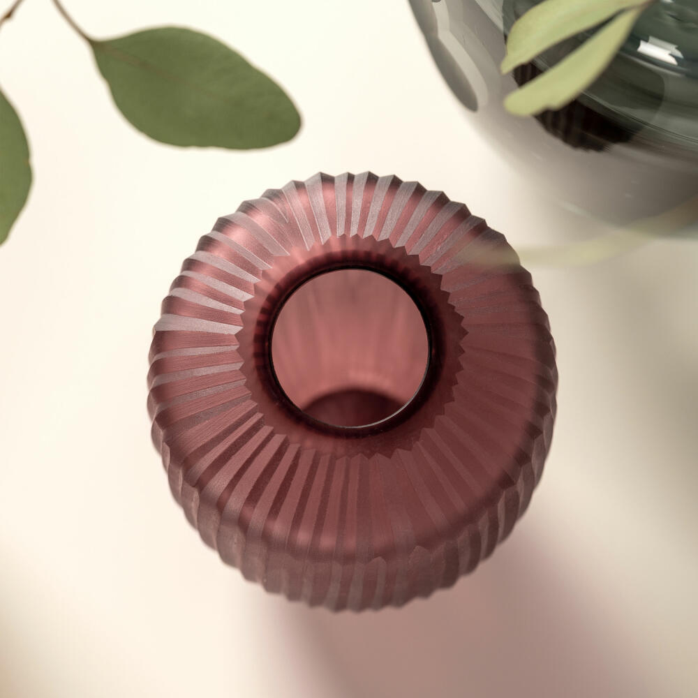 Leonardo vase Bellagio, flower vase, decorative vase, glass, berry, 15.5 cm, 036446