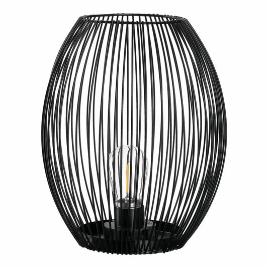 Leonardo Lantern with LED Casolare, Lamp, LED Lantern, Metal, Black, 24.2 cm, 041680