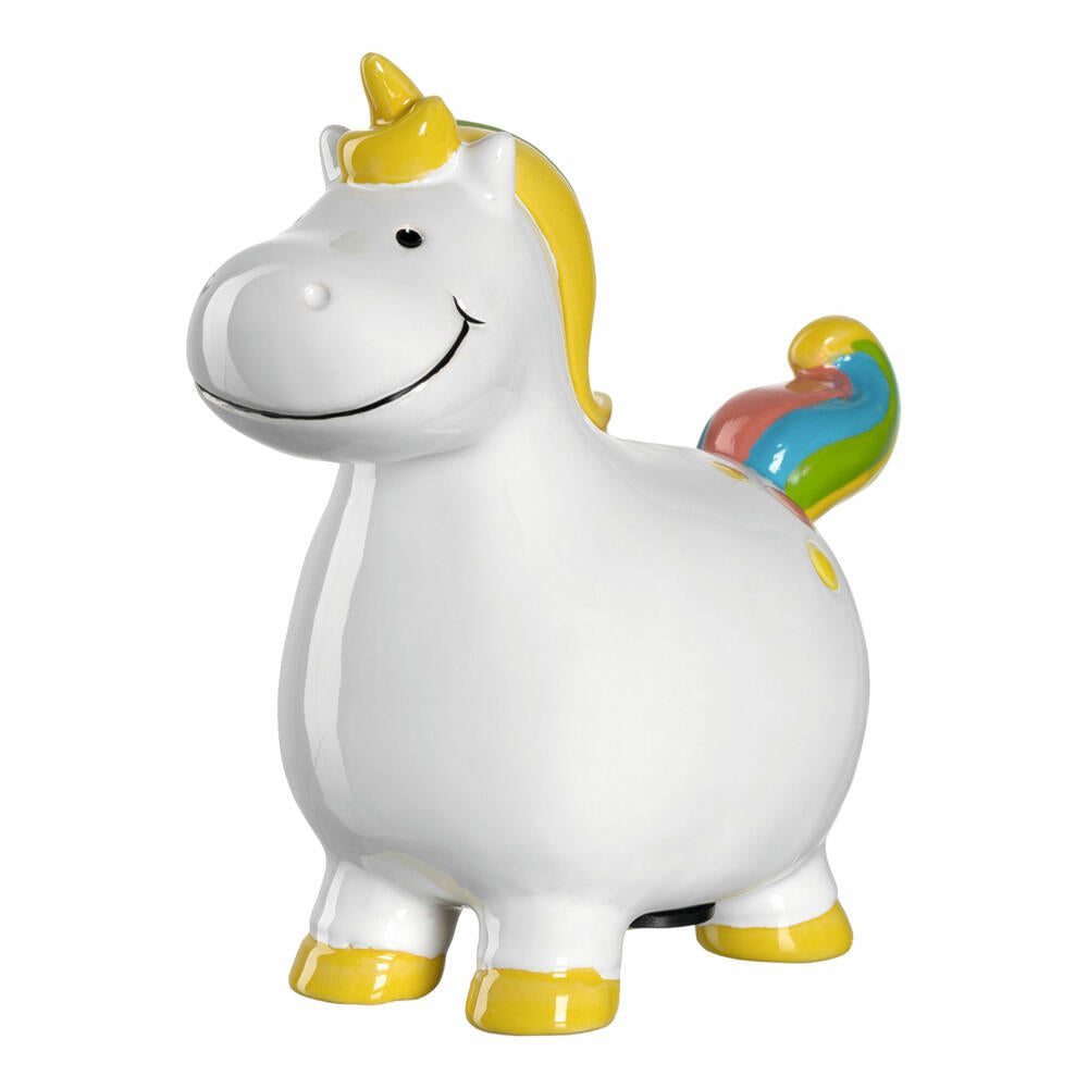 Leonardo Spardose Bambini Einhorn, Sparschwein, Sparbüchse, Keramik, mehrfarbig, 14 cm, 039195