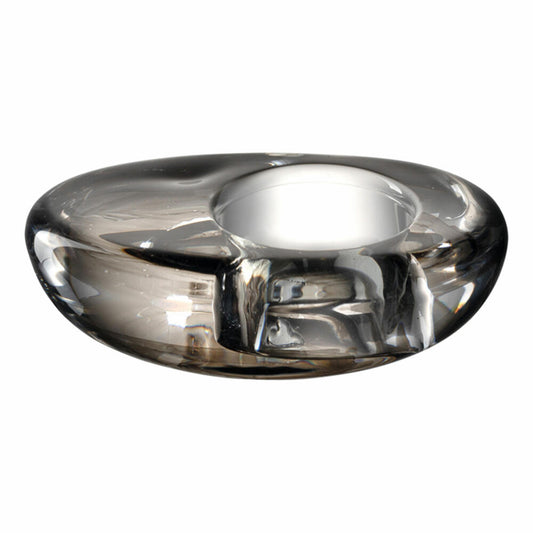 Leonardo Tischlicht Casolare, Teelichthalter, Windlicht, Kalk-Natron Glas, grau, 3 cm, 041832