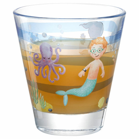 Leonardo Trinkglas Bambini Avventura Meer, Trinkbecher, Kalk-Natron-Glas, Mehrfarbig, 215 ml, 044418