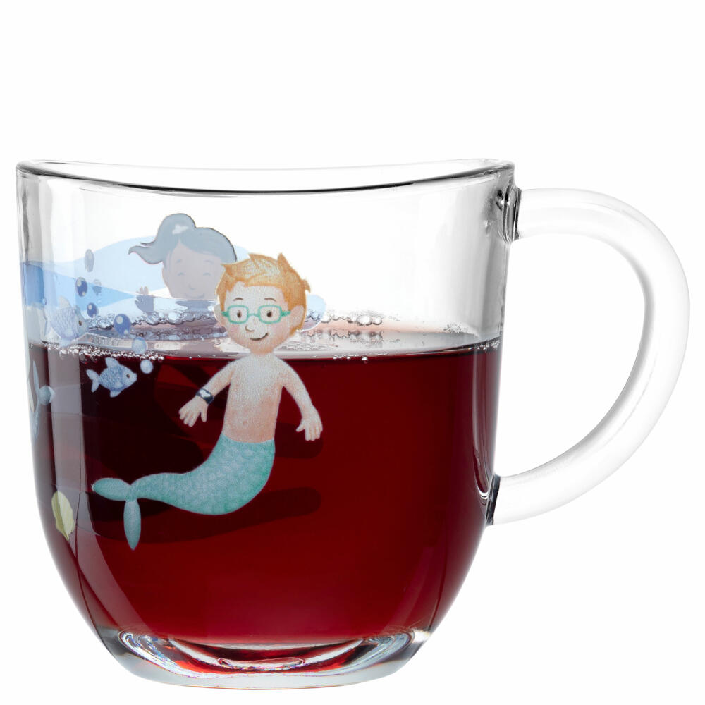 Leonardo cup Bambini Avventura Sea, mug with handle, soda-lime glass, multi-colored, 280 ml, 044419