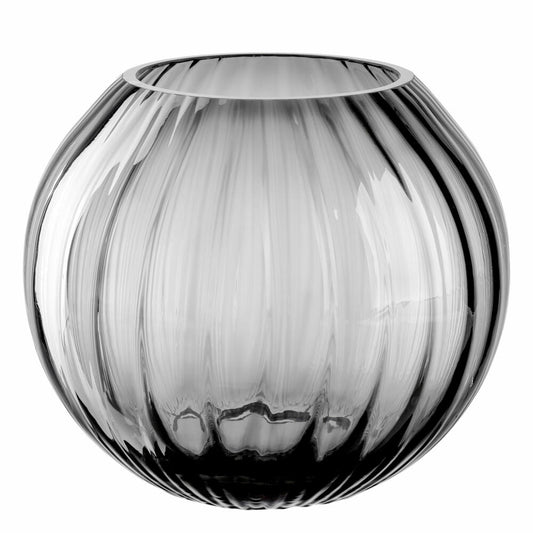 Leonardo ball vase Poesia, flower vase, glass vase, decorative vase, ball vase, soda-lime glass, gray, H 13 cm, 038939