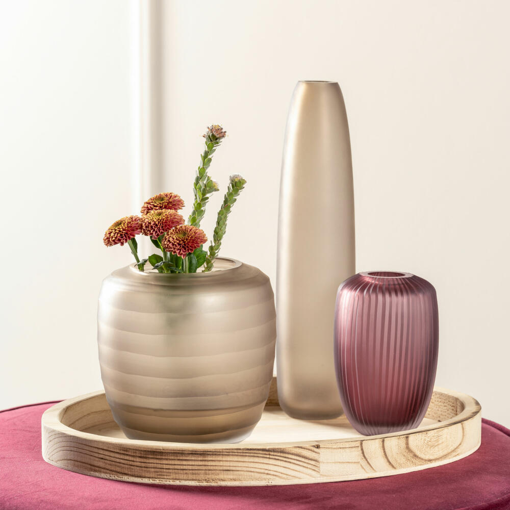 Leonardo vase Bellagio, flower vase, decorative vase, glass, beige, 17.5 cm, 036451