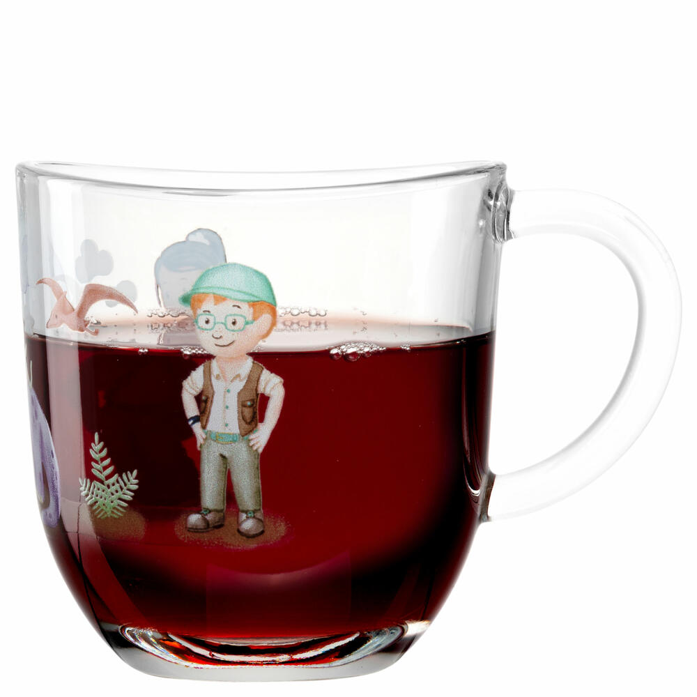 Leonardo cup Bambini Avventura Dino, mug with handle, soda-lime glass, multi-colored, 280 ml, 044424