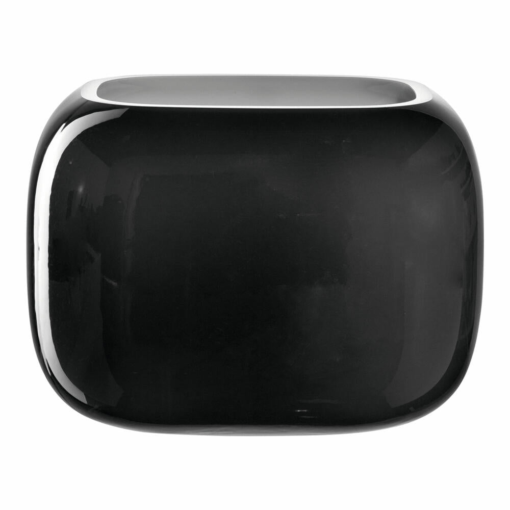 Leonardo Vase Milano, Dekovase, Blumenvase, Kalk-Natron Glas, grau, 13 x 18 x 14 cm, 041660
