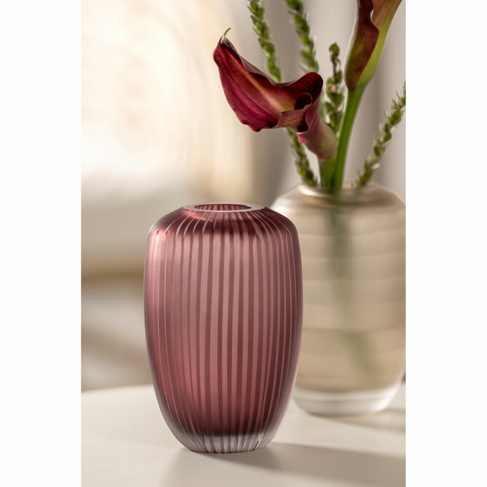 Leonardo vase Bellagio, flower vase, decorative vase, glass, berry, 15.5 cm, 036446