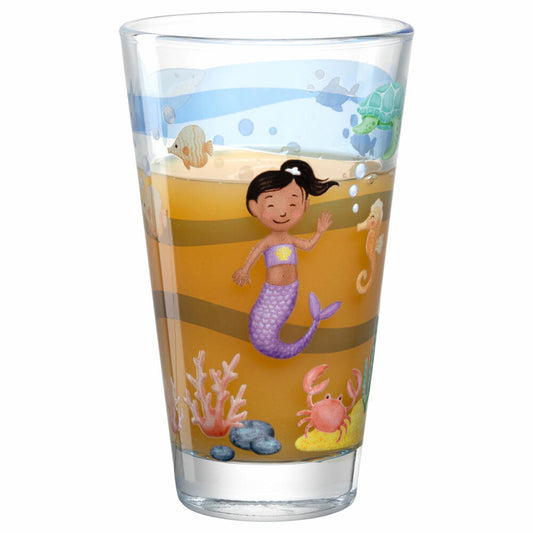 Leonardo Trinkglas Bambini Avventura Meer, Trinkbecher, Kalk-Natron-Glas, Mehrfarbig, 300 ml, 044417