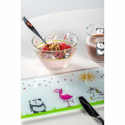 Leonardo board Bambini Flamingo/Unicorn/Panda, breakfast board, board, soda-lime glass, multi-coloured, 25 x 15 cm, 039201