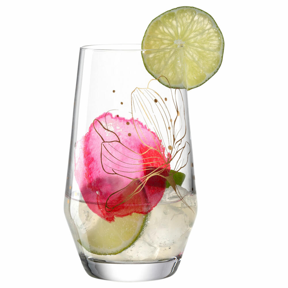 Leonardo Trinkglas Presente Blüte, Kristallglas, Mehrfarbig, 365 ml, 044482