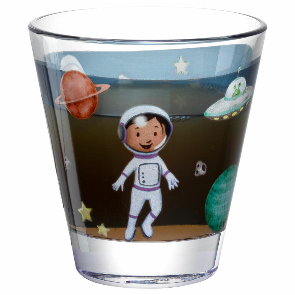 Leonardo Drinking Glass Bambini Avventura Universe, Drinking Cup, Soda-Lime Glass, Multi-Coloured, 215 ml, 044414