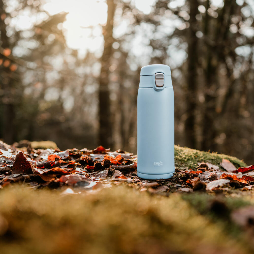 Emsa Isolierbecher Travel Mug Light, Edelstahl, PP, Eisblau, 400 ml, N21518