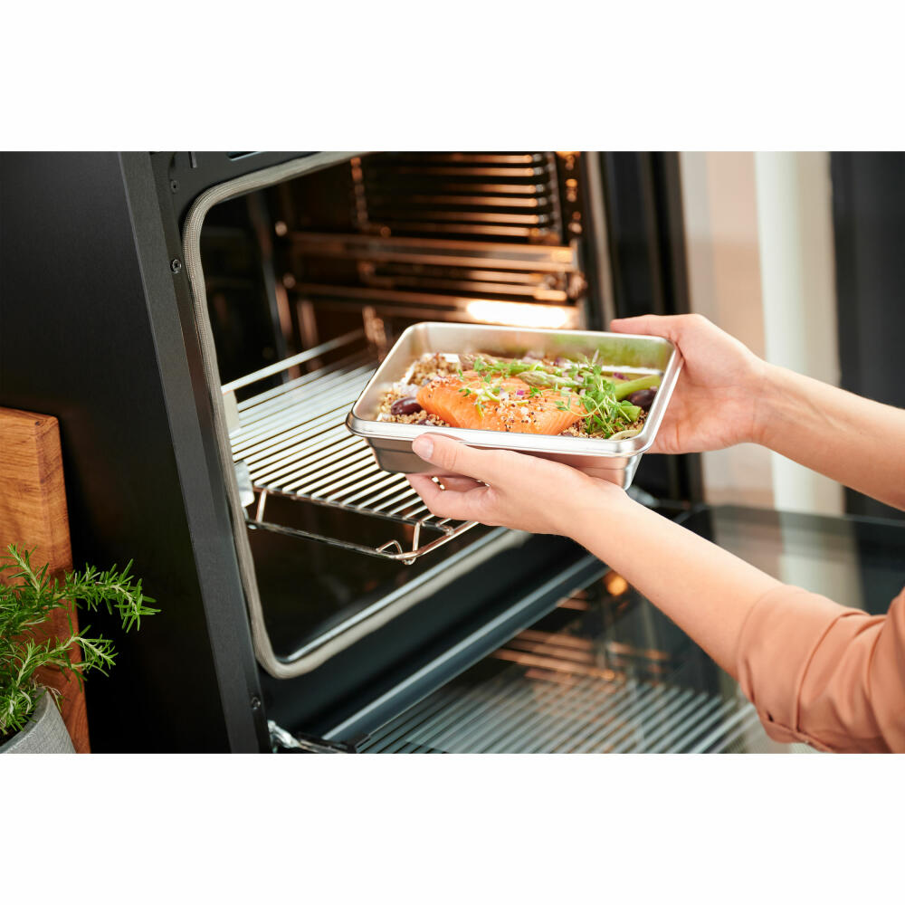 Emsa Frischhaltedose Clip & Close Edelstahl, Blau, Silberfarben, 1.2 L, N11505