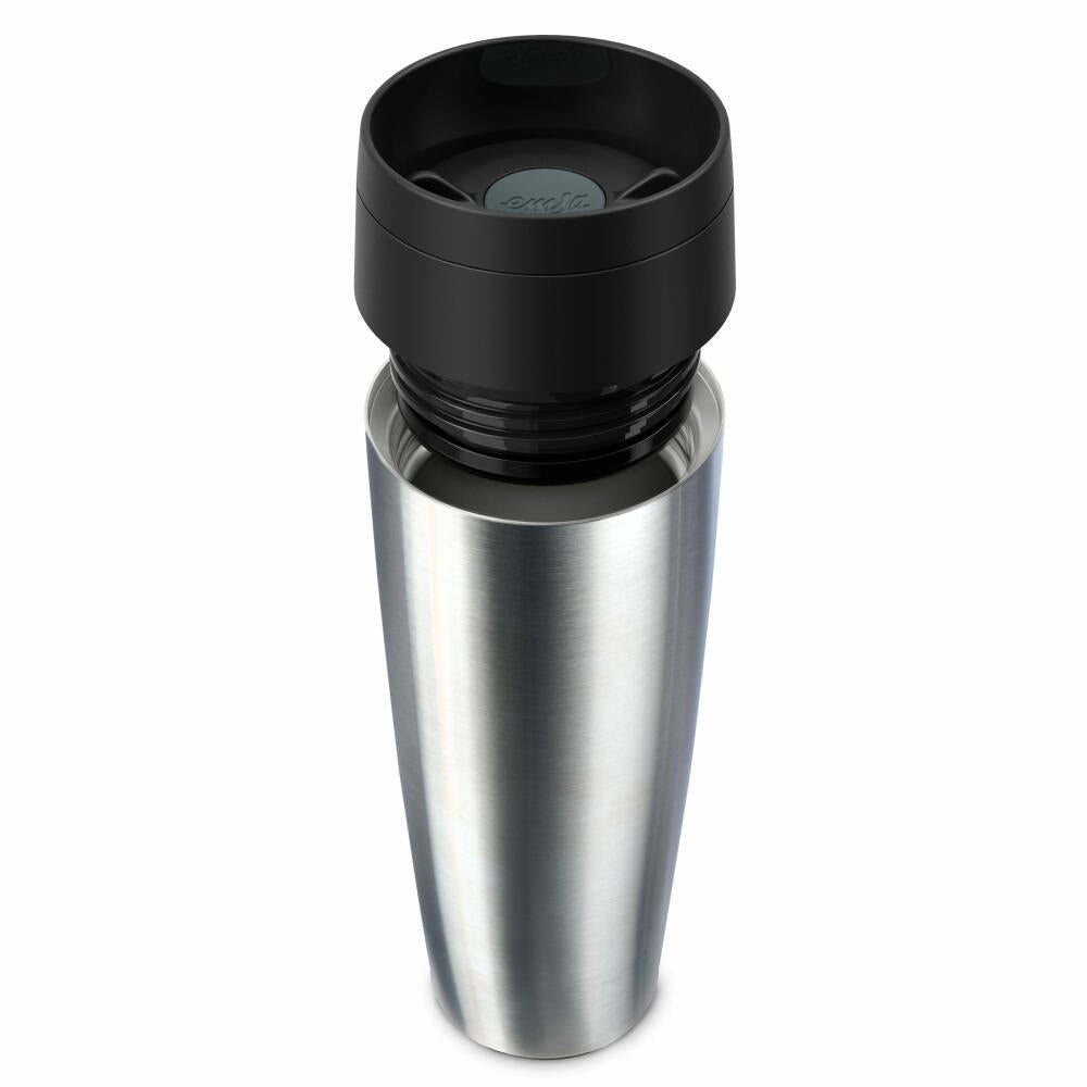 Emsa Isolierbecher Travel Mug Classic, To-Go-Becher, Edelstahl, Silberfarben, 500 ml, N20219