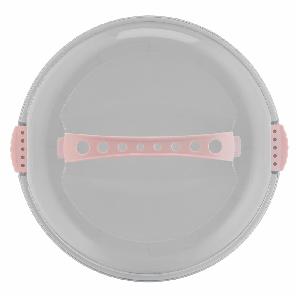 Emsa Kuchenaufbewahrungsbox Prep & Bake rund, Kunststoff, Transparent, Rosa, 34 cm, K32684