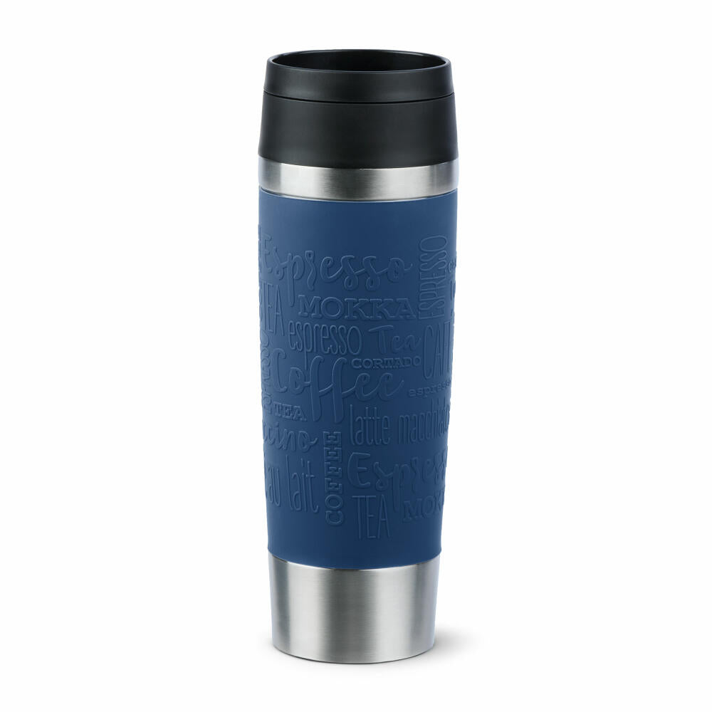 Emsa Isolierbecher Travel Mug Classic, To-Go-Becher, Edelstahl, Dunkelblau, 500 ml, N20221