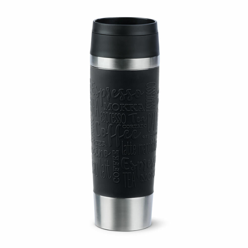 Emsa Isolierbecher Travel Mug Classic, To-Go-Becher, Edelstahl, Schwarz, 500 ml, N20220