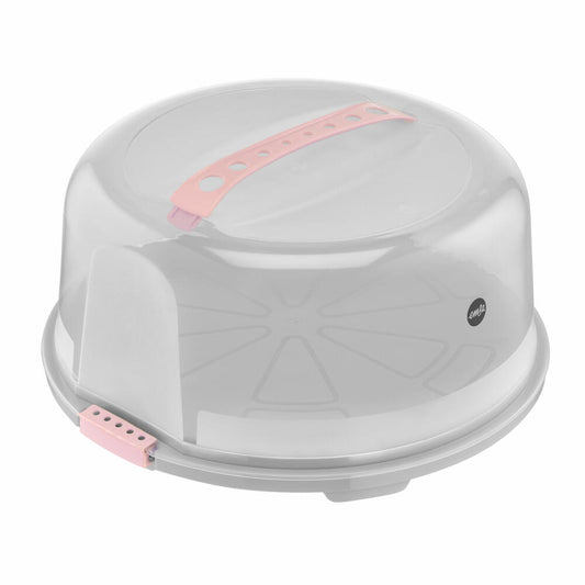 Emsa Kuchenaufbewahrungsbox Prep & Bake rund, Kunststoff, Transparent, Rosa, 34 cm, K32684