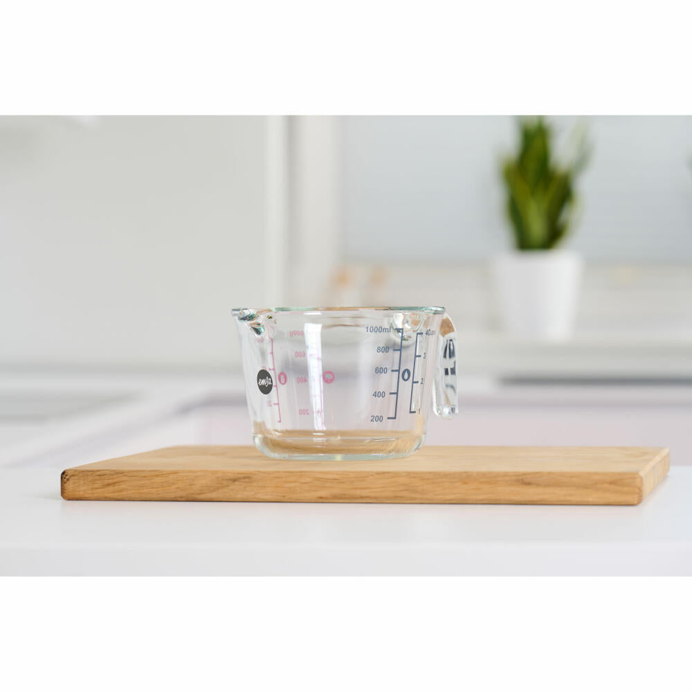 Emsa Messkanne Prep & Bake, Messbecher, Glas, Transparent, 1 L, K32361