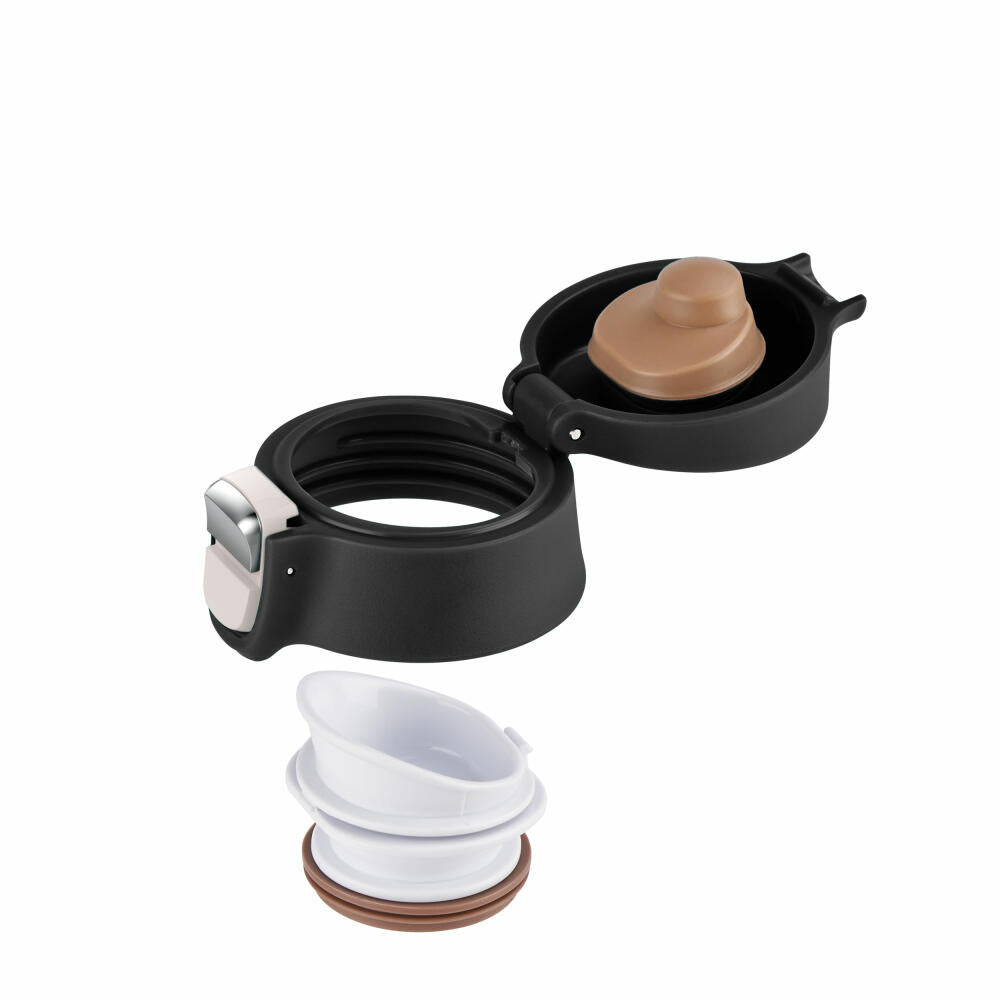 Emsa Isolierbecher Travel Mug Light, Edelstahl, PP, Schwarz, 400 ml, N21517