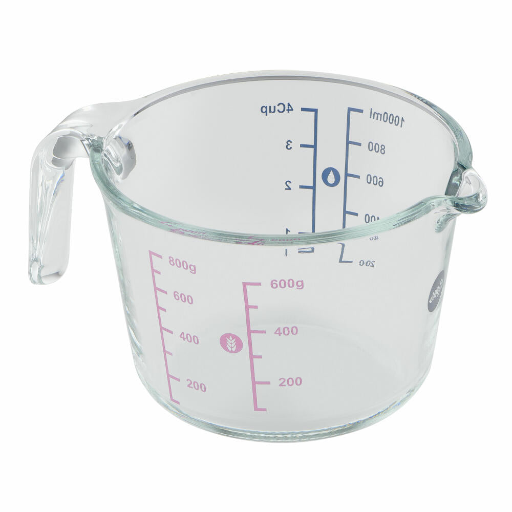 Emsa Messkanne Prep & Bake, Messbecher, Glas, Transparent, 1 L, K32361