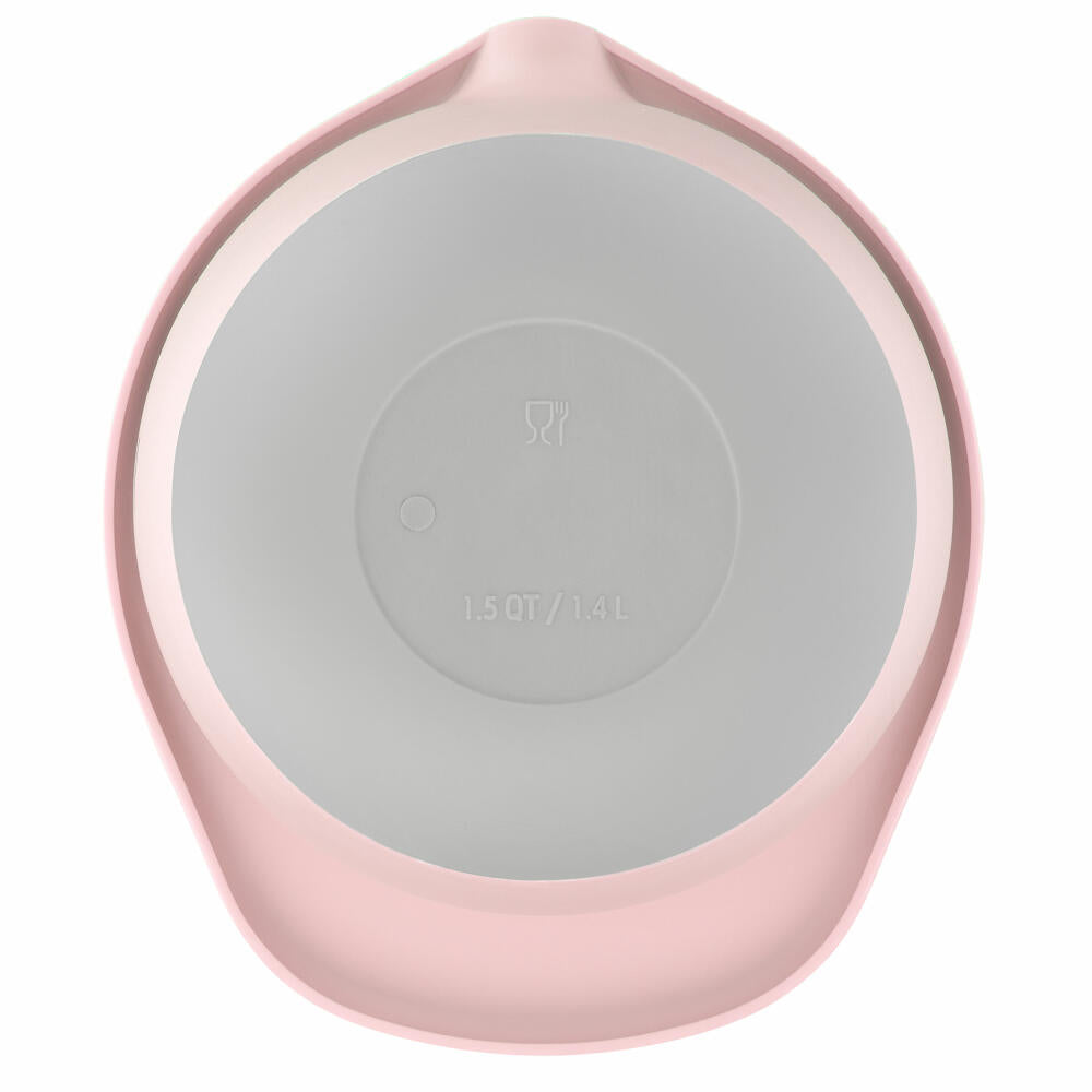 Emsa Rührschüssel Prep & Bake, PP-Kunststoff, TPR, Rosa, Grau, 1.4 L, K32414