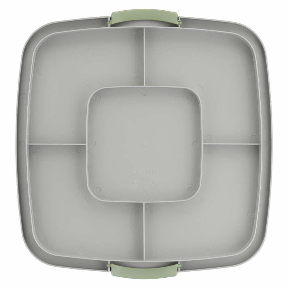 Emsa Kuchenaufbewahrungsbox Prep & Bake rechteckig, Kunststoff, Transparent, Grün, 37 x 33 cm, K32670