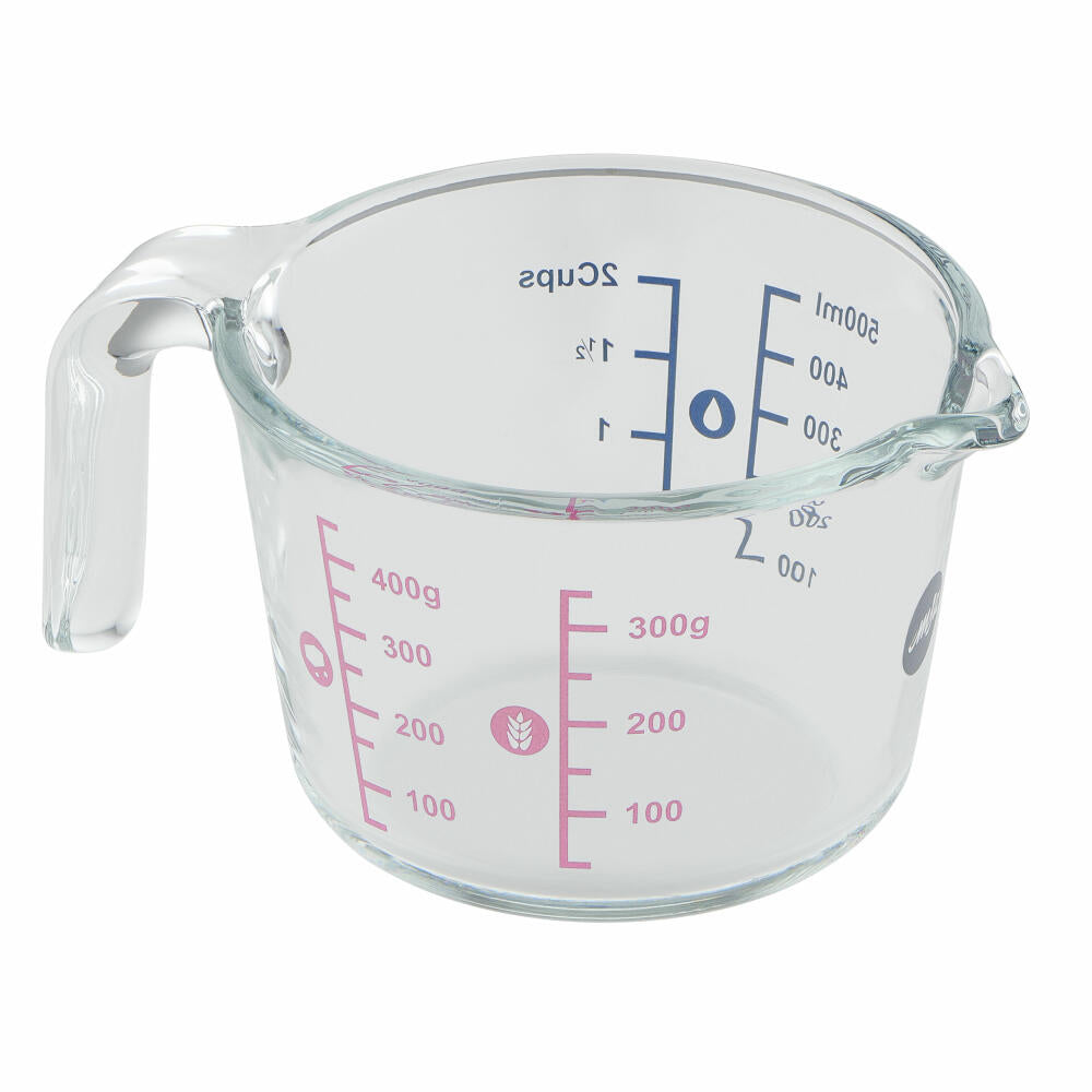 Emsa Messkanne Prep & Bake, Messbecher, Glas, Transparent, 500 ml, K32360