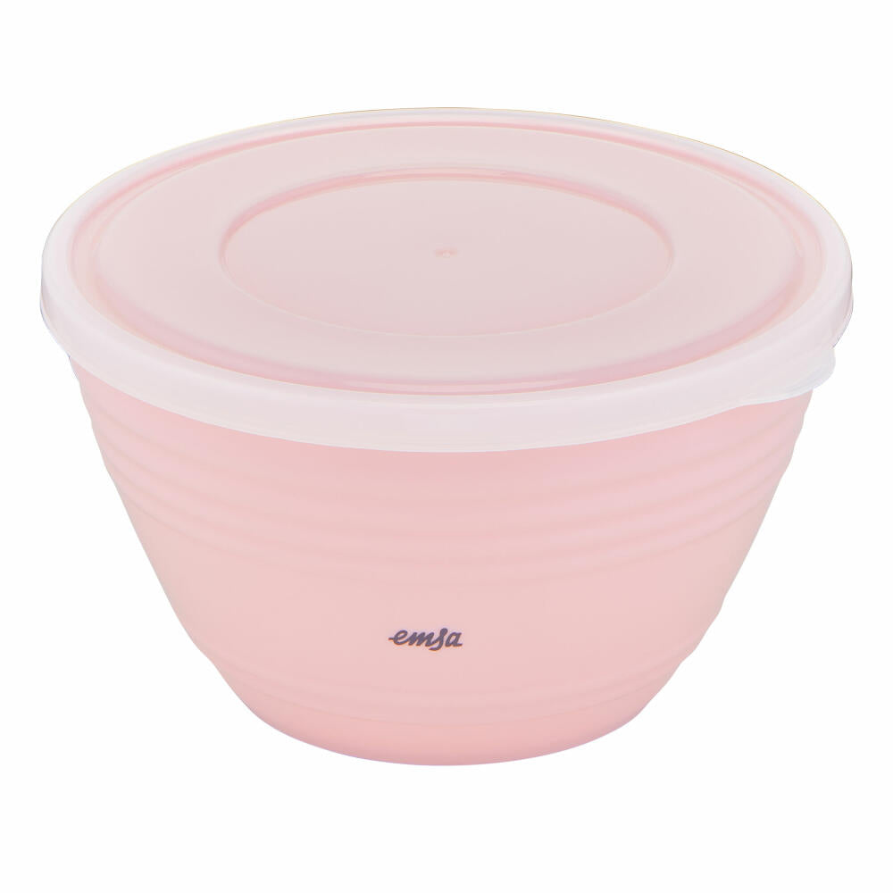 Emsa Rührschüssel Prep & Bake mit Deckel, Kunststoff, Silikon, Rosa, 1.7 L, K32517