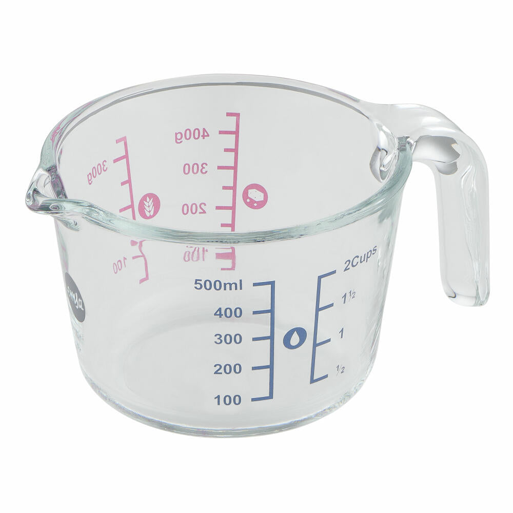 Emsa Messkanne Prep & Bake, Messbecher, Glas, Transparent, 500 ml, K32360