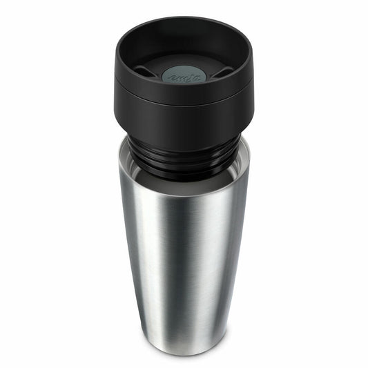 Emsa Isolierbecher Travel Mug Classic, To-Go-Becher, Edelstahl, Silberfarben, 360 ml, N20201
