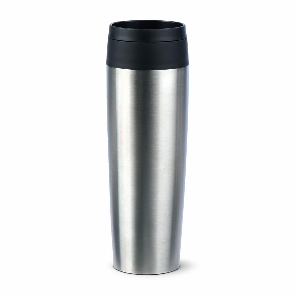 Emsa Isolierbecher Travel Mug Classic, To-Go-Becher, Edelstahl, Silberfarben, 500 ml, N20219