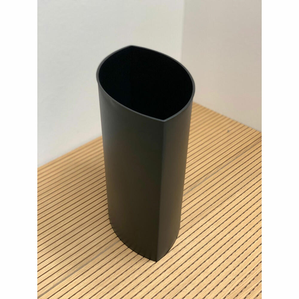 Authentics Maxi Lip Wastepaper Basket, Trash can, Dustbin, Polypropylene, Matt Black, 1090799