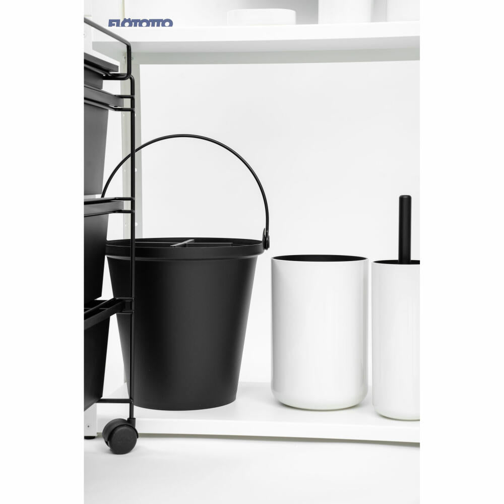 Authentics Eimer H2O mit Deckel, Aufbewahrung, Abfalleimer, PP, Stahl, Schwarz, 1094299