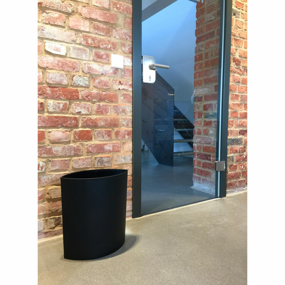 Authentics Maxi Lip Wastepaper Basket, Trash can, Dustbin, Polypropylene, Matt Black, 1090799