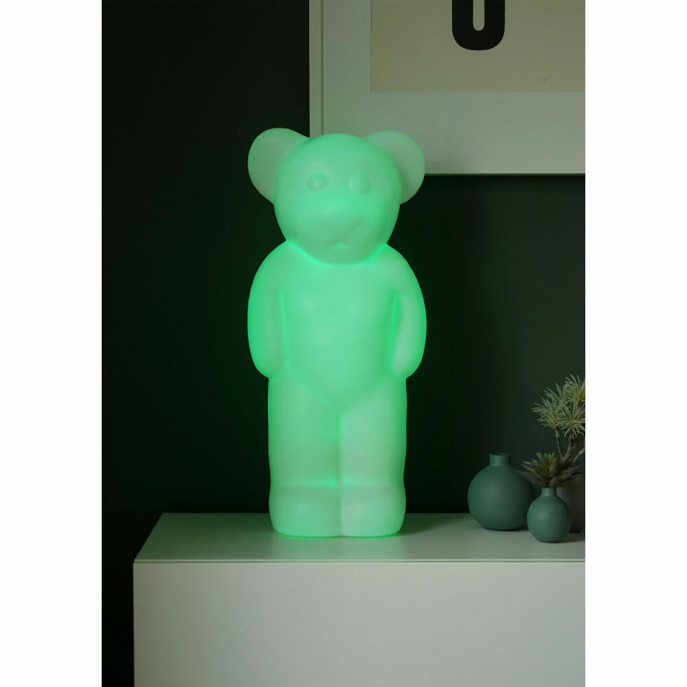 Authentics Lumibär Dekoleuchte LED, Leuchtfigur in Bärenform mit Fernbedienung, Polyethylen, Weiß, 523700