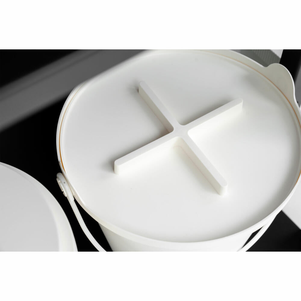 Authentics Eimer H2O mit Deckel, Aufbewahrung, Abfalleimer, PP, Stahl, Weiß, 1094298