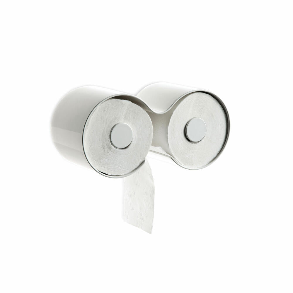 Authentics Kali WC-Papierhalter, Toilettenrollenhalter für 2 Rollen, Kunststoff, Weiß, 1313478