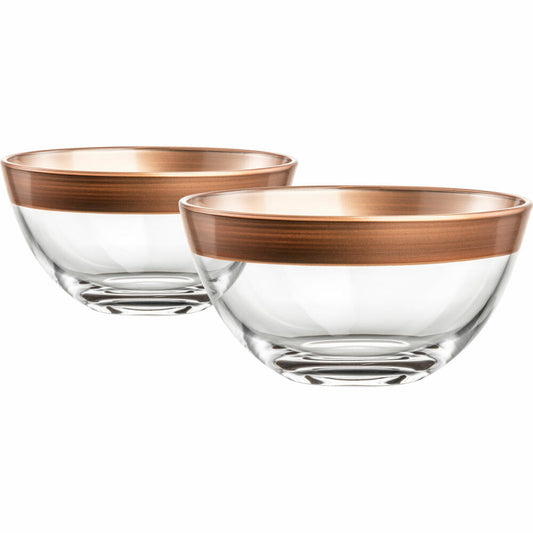 Eisch Schalen Kaya Copper, 2er Set, Dessertschale, Dipschale, Schale, Kristallglas, Kupfer, Ø 14 cm, 77356714