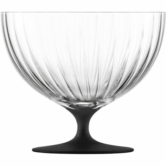 Eisch Schale auf Fuß, Fußschale, Servierschale, Salatschale, Dekoschale, Kristallglas, Schwarz, Ø 22 cm, 30053124