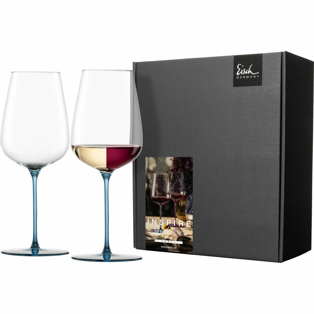 Eisch Allroundgläser Inspire Sensisplus, 2er Set, Weißweinglas, Weinglas, Kristallglas, Blau, 580 ml, 15437031