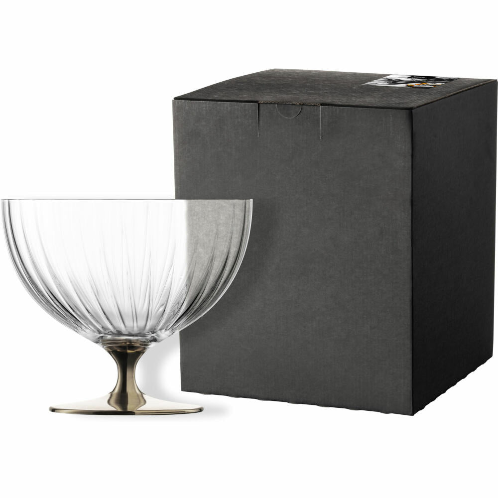 Eisch Schale auf Fuß, Fußschale, Servierschale, Salatschale, Dekoschale, Kristallglas, Platin, Ø 22 cm, 30053122