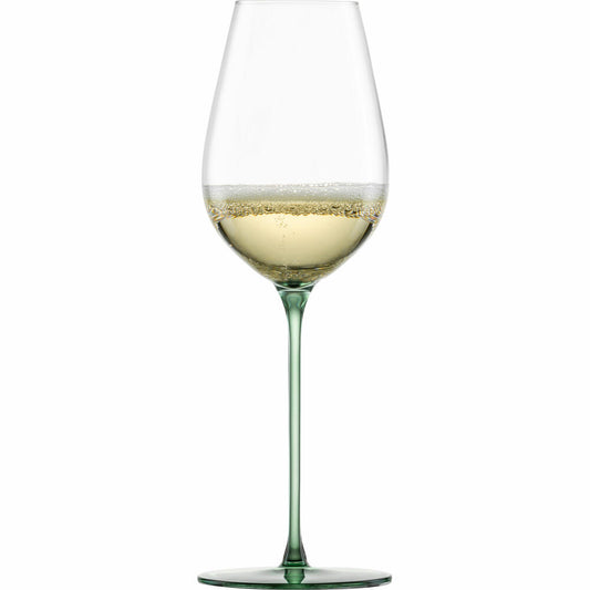 Eisch Allroundgläser Inspire Sensisplus, 2er Set, Champagnerglas, Weinglas, Kristallglas, Grün, 400 ml, 15437070